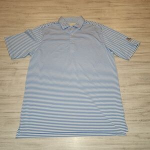 Donald Ross Golf Polo Short Sleeve Men's Blue Striped Size Medium C3